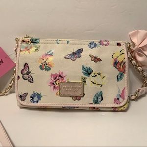 Betsey johnson crossbody floral butterfly